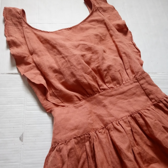 FREE PEOPLE | Orange ruffle dres 320 - Picture 5 of 9